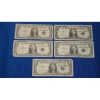 Image 1 : (5) Assorted Series $1 Silver Certificates - Series: 1957, 1935 F, 1935 D, 1957 B - Face Value: $5