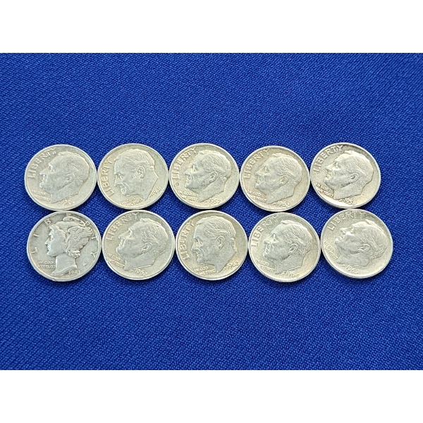 $1.00 Face Value of Assorted U.S. 90% Silver Dimes