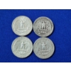 Image 2 : x4 Assorted Years U.S. 90% Silver Washington Quarters FV: $1.00
