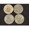 Image 4 : Four 1964 Kennedy 90% Silver Half Dollars - $2.00 Face Value