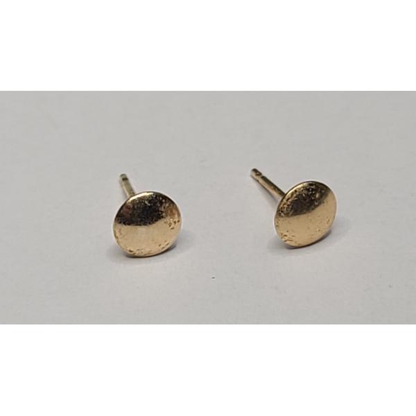 14K Gold Simple Stud Back Earrings - Weight: 0.2g