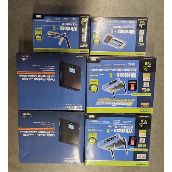 All New- 2 Wireless Routers, 2 Modems & 2 Adaptors