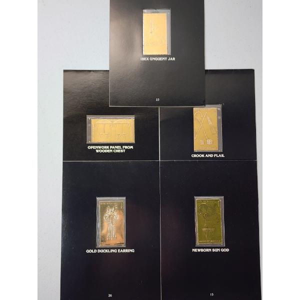 Collection of 5 Commemorative 23K Gold Staffa Scotland Stamps