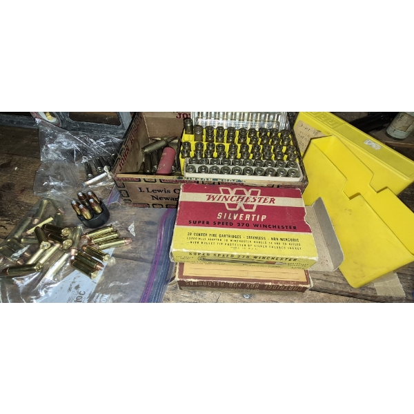PICKUP IN CANTON -  AMMO - AS SEEN IN PICS - 40 Rnds 38 Special, 8 / 243 Rnds, 220 & 270 Brass