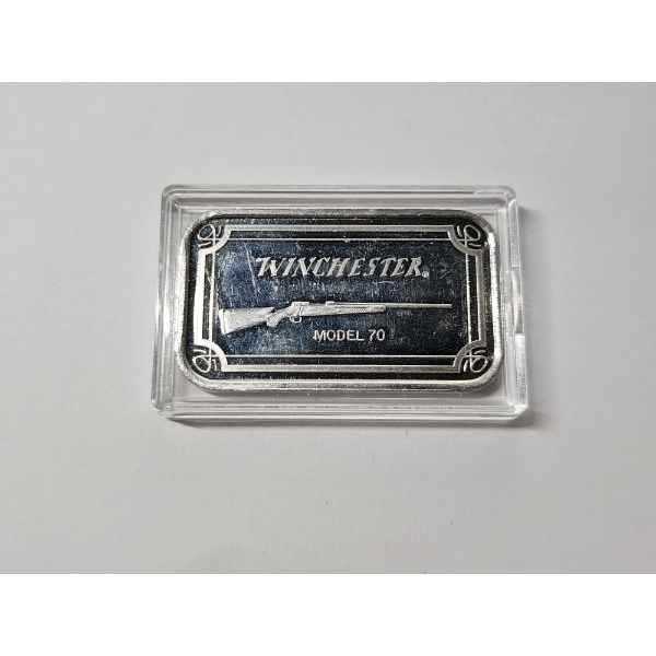 Winchester Model 70 One Ounce .999 Fine Silver Art Bar