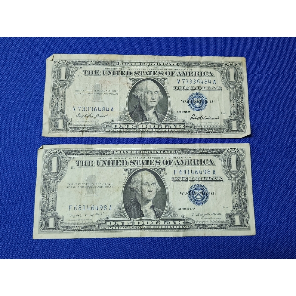 United States Series 1957 & 1957-A Blue Seal $1 Silver Certificates