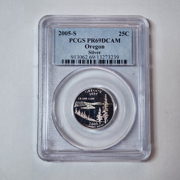 2005-S Oregon State SILVER Quarter Graded by PCGS PR69DCAM