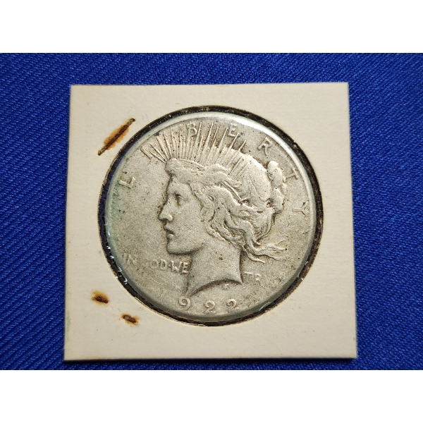 1922-S Silver Peace Dollar - 90% Silver U.S. Dollar