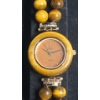 Image 3 : Women's Aria Tiger Eye Bead Stretch Stainless Steel Japan Movement Quartz Watch