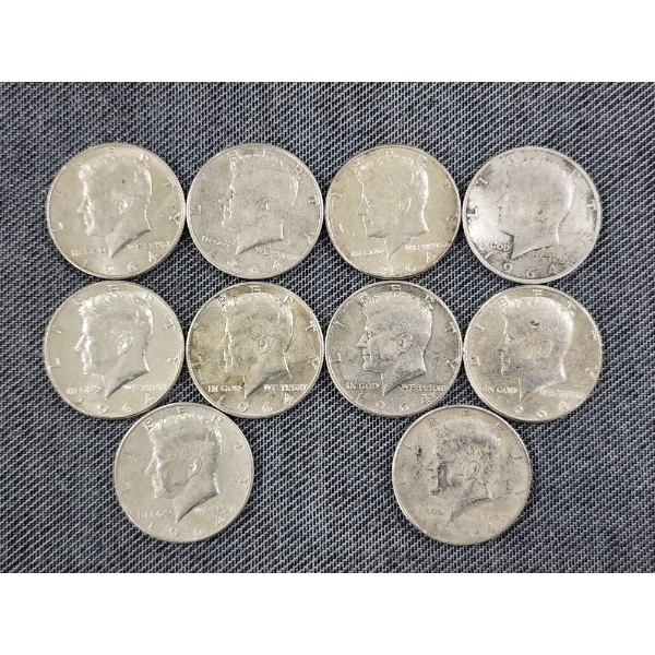 $5 Face Value in Assorted 90% Silver Kennedy Half Dollars 