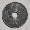 Image 4 : 
VERY RARE*** WWII GERMAN MILITARY HOLE COIN:  10 Reichpfennig ZINC WARTIME MILITARY MONEY