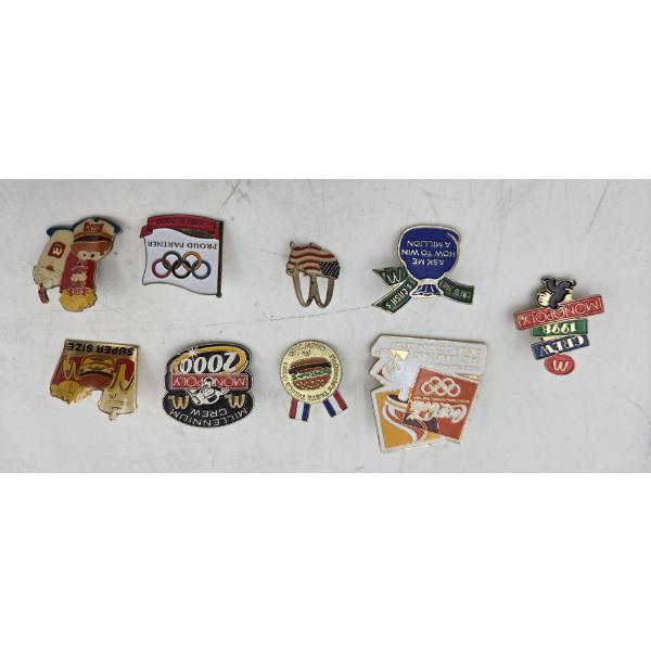 Nine Vintage McDonalds Collectors Pins
