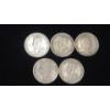 Image 1 : (5) Assorted Years & Obverse Legends Canadian 25 Cent 0.9250 Silver Coins 