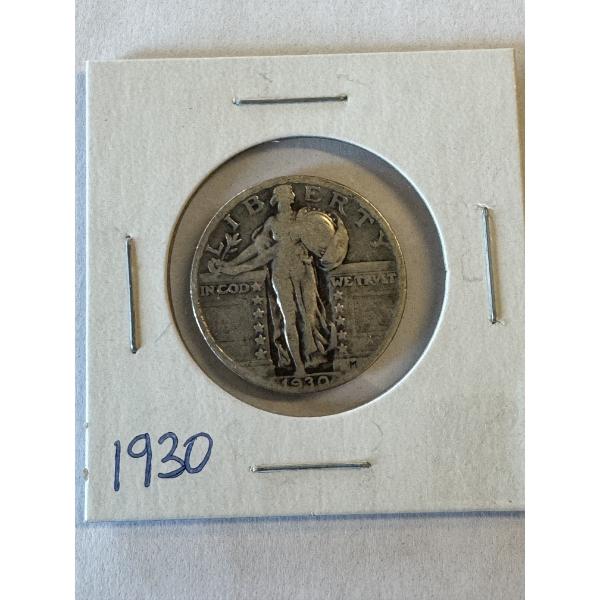 1930 United States Standing Liberty Silver Quarter - Excellent Condition
