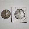 Image 1 : Two 90% Silver Walking Liberty Half Dollars ~ 1942 & 1921 ~ $1.00 Face Value