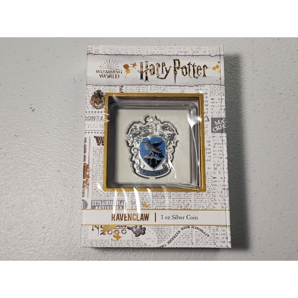 2021 Niue Harry Potter Ravenclaw House 1 oz .999 Fine Silver Crest Shaped Coin - Mintage 5,000