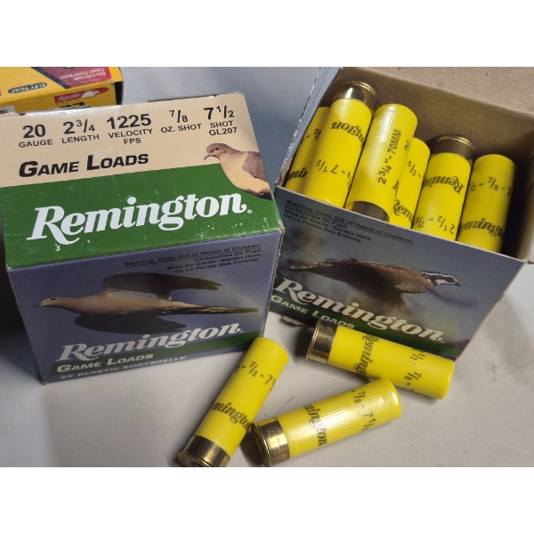 AMMO - SHOT GUN SHELLS - 2 BOXES - 20 GAUGE 2 3/4" - 7 1/2 SHOT - SEE PICS