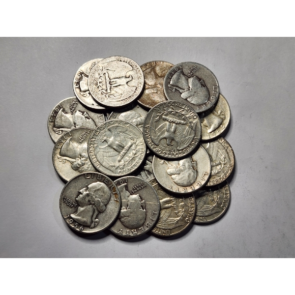 $5 Face Value in Assorted 90% Silver Washington Quarters 