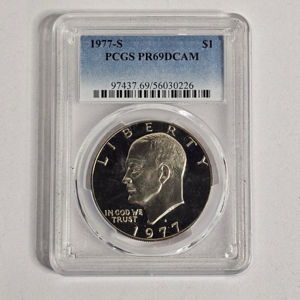 1977-S Eisenhower "Ike" Dollar Certified by the PCGS at a Grade of PR69DCAM