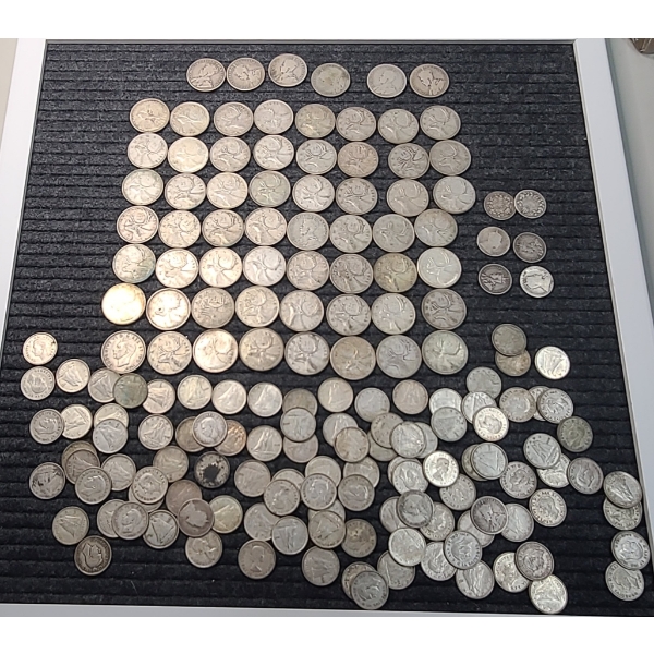 Lot Of Assorted Year Canadian Silver Quarters & Dimes Face Value: $26.50
