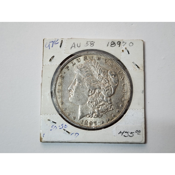 1897-O Morgan Silver Dollar - Like AU-58