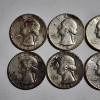 Image 2 : Eight Assorted 1964 United States Washington 90% Silver Quarters ~ $2.00 Face Value
