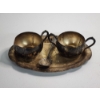 Image 1 : Vintage Silver-Plated Sugar and Creamer Set, Spoon, & Tray Total Weight: 387.1g