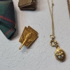 Image 4 : Lot of Various Vintage Gold-Filled Pieces: Bowtie "B" Pendant/Locket, Pins, Chains