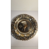 Image 1 : 1920s Metal Egyptian Revival Embossed Wall Hanging - Multicolor Embellished