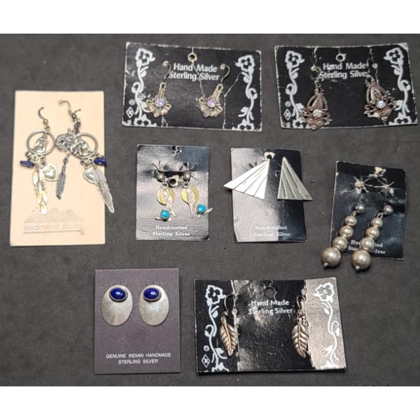 Large Assortment Of Sterling Silver Earrings - Total Weight: 33g