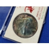 Image 2 : 1991 Silver American Eagle 1 oz .999 Fine Silver Coin - in Christmas Holder