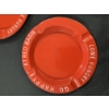 Image 2 : 3 - Red Barn Restaurant Metal Ash Trays - 4 1/2" Wide - Out Of Business In The 80's