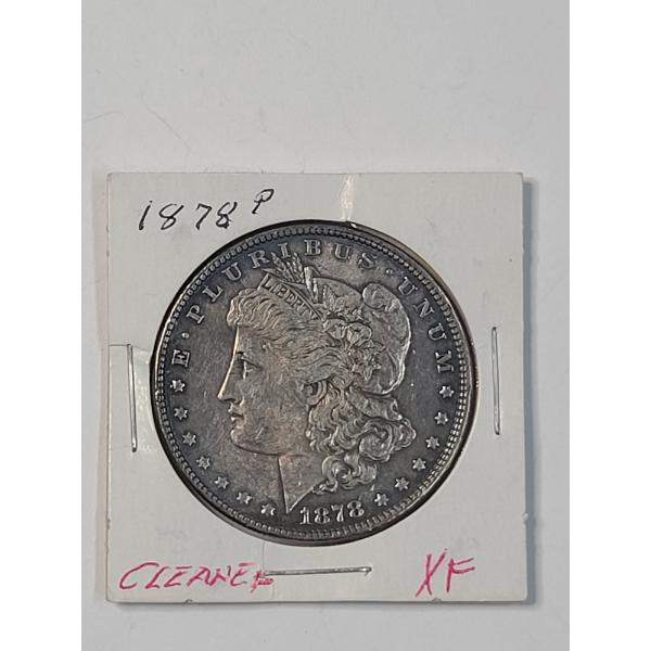 United States 1878 Morgan 90% Silver Dollar - Seven Tail Feather Variety