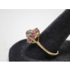 Image 3 : Vintage 14K Yellow Gold Cluster Ring with Ruby & Clear Stones - Size 9 - TW: 2.6g