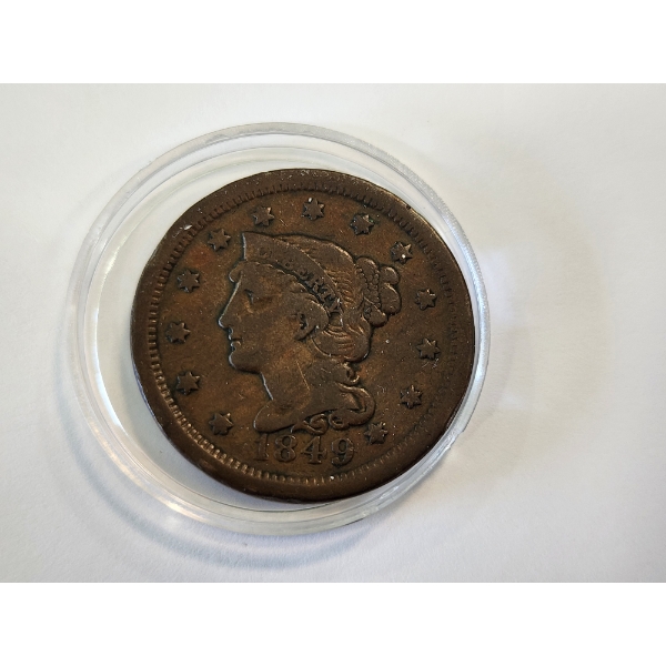 1849 United States Braided Hair Large Cent 