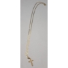 Image 2 : 14K Yellow Gold Detailed Cross Pendant On 14k Yellow Gold 20" Mariner Link Necklace - Weight: 4.6g