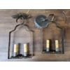 Image 1 : Lot of Two Vintage Metal Electric Candle Lights