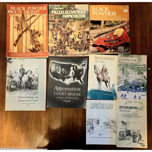 Civil War Books and Pamphlets with 3 Black Powder and Muzzleloader Books