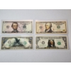 Image 1 : Collection of Four Enhanced & Colorized U.S. Banknotes: $1, $2, $5, $10
