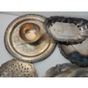 Image 5 : Nice Assortment of Silverplated Serving Trays and Baskets TW: 11.8lbs