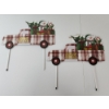 Image 1 : 2 Outdoor Metal Christmas/Holiday Plaid Truck Stakes - Approx. 15in Tall