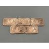 Image 1 : Five $1000 22nd & 24th President Grover Cleveland Commemorative 1 AVDP oz .999 Fine Copper Bars