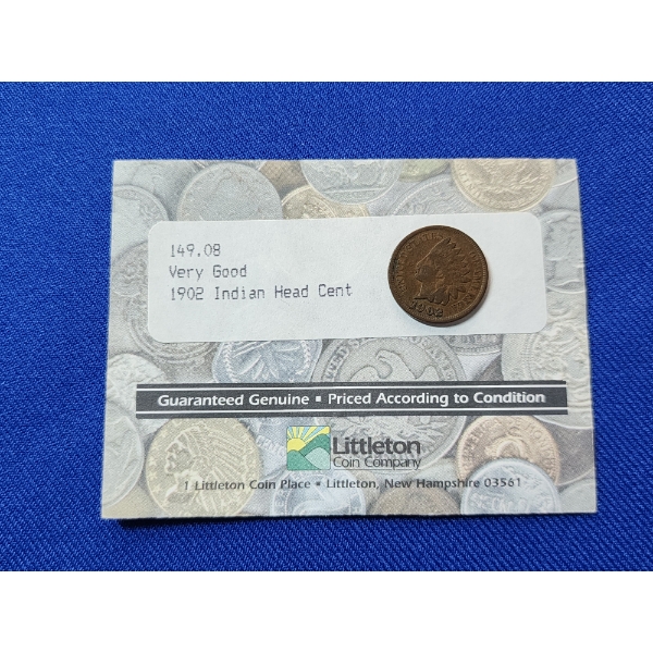 1902 Indian Head Cent Very Good - Littleton Coin Co. 