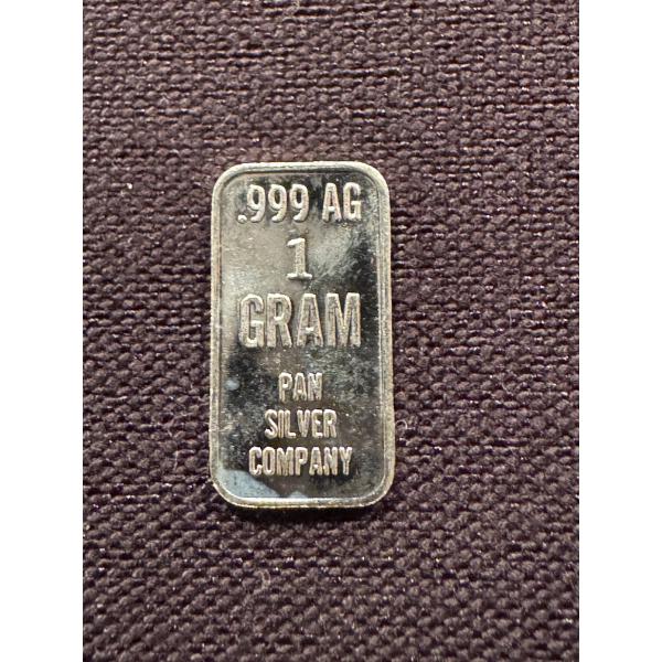 Extremely Rare Pan Silver 1 Gram .999 Fine Pure Silver Troy Oz Bar - Rare Low Production Bar