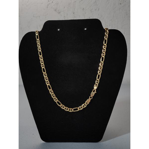 14K Yellow Gold Figaro Link Chain 21" Necklace TW: 26.6g