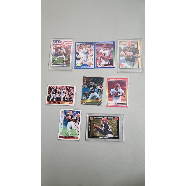 Lot of 8 Assorted Cleveland Browns Bernie Kosar Trading Cards Ft. Score, Upper Deck & More!