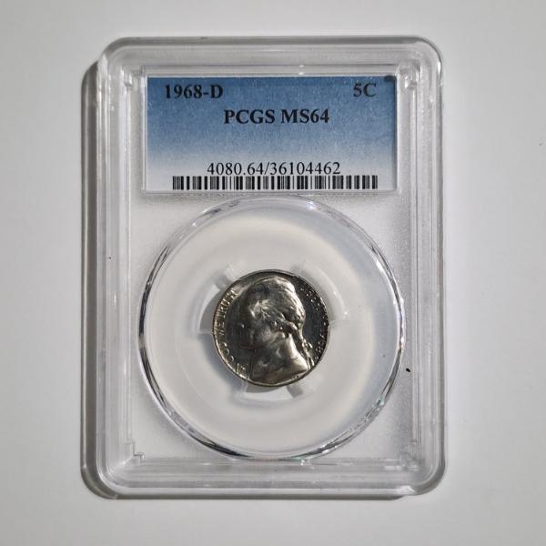 PCGS MS64 GRADED 1968-D United States Jefferson Nickel 