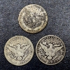 Image 2 : 3 Pcs - 1909 P / O / S Barber (Liberty Head) Silver Half Dollars - See PIcs