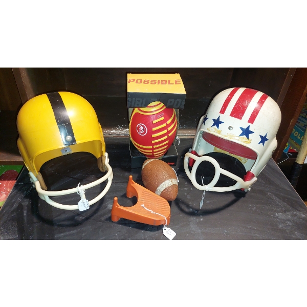 Vintage Childs Football Helmets & More - As Shown