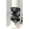 Image 2 : Assorted Sterling Silver Rings With Blue, Green & White Stones - Sizes 8 & 9 - Total Weight: 27g